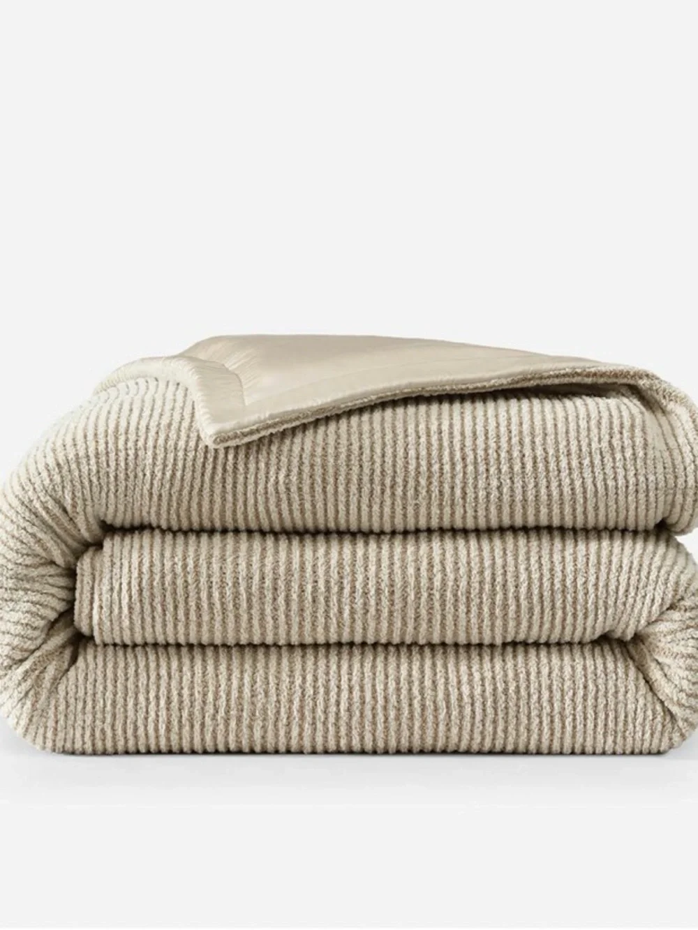 Sunday Citizen Snug Ribbed Duvet Cover, King Size, Biscotti & Sahara Tan